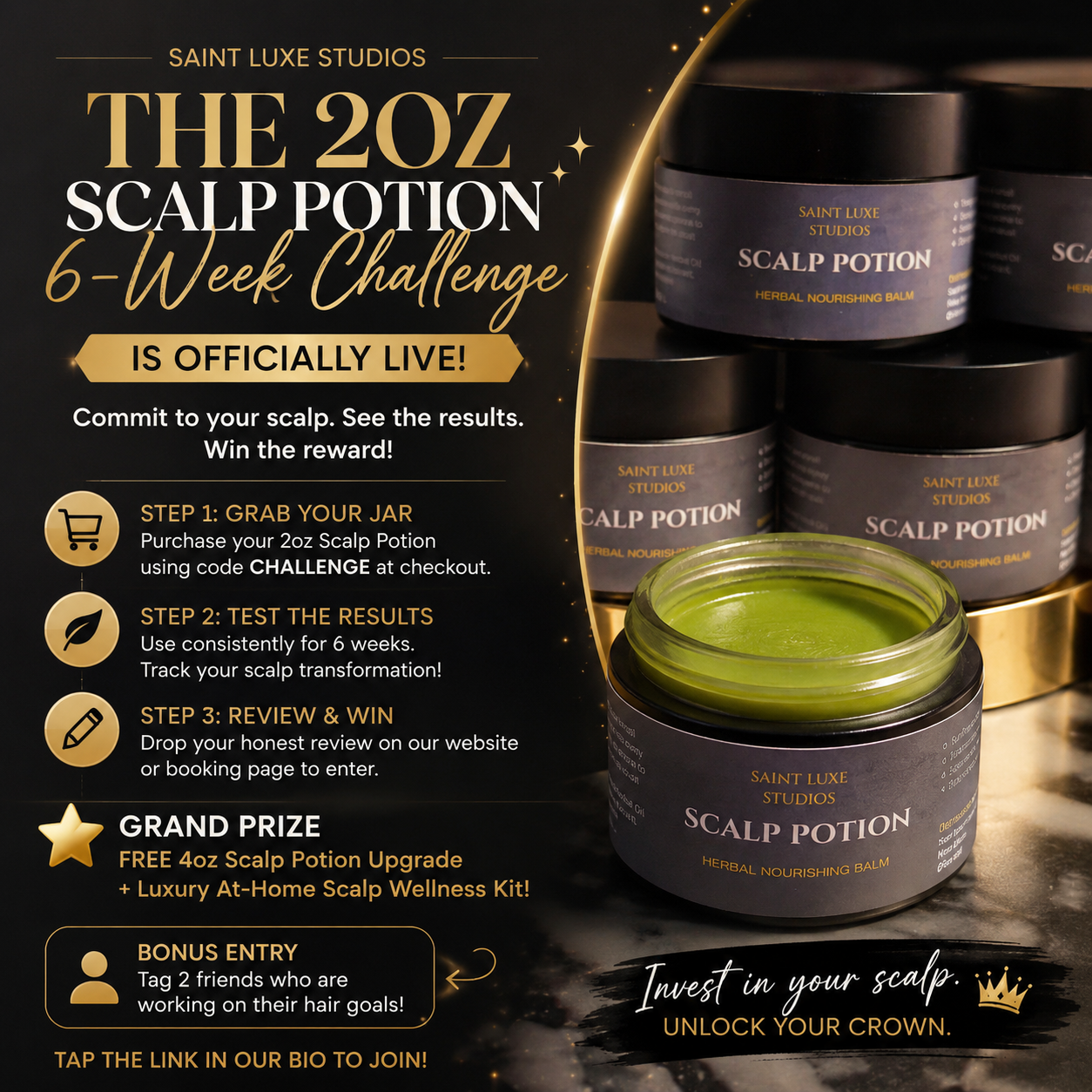 Saint Luxe Scalp Potion – Herbal Nourishing Balm 2oz